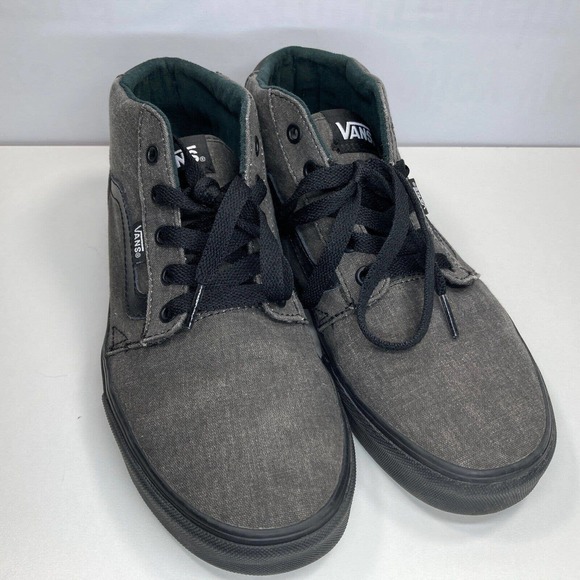 Used VANS Chapman Mid Dark Grey Shoes, Black Stripe, Mens US 8 - Picture 8 of 9